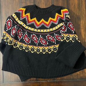 Vibrant Black and Red Women's Sweater